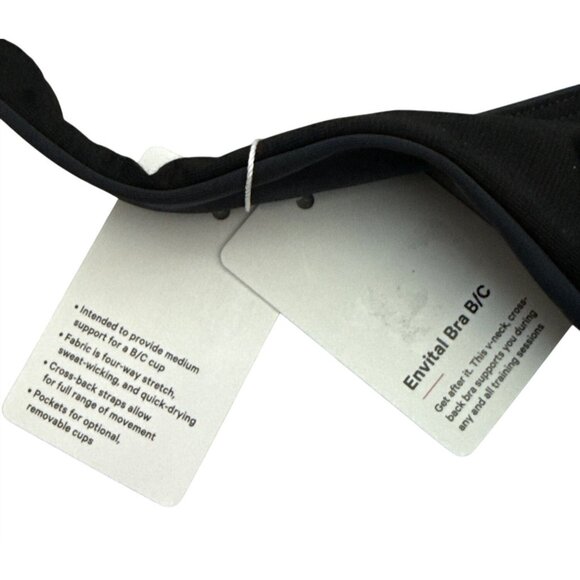 Lululemon Envital Bra B/C Cross-Back Sports Bra Size 4 Black W2EIWS in BKNT NWT - Picture 8 of 15